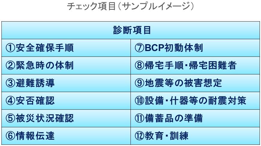 図：チェック項目（サンプルイメージ）